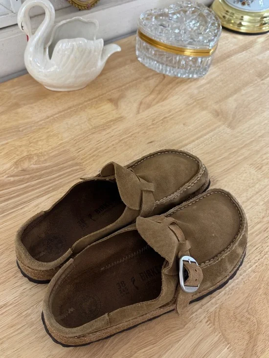 Birkenstock Buckley Women's size 7/EU 38 Suede Leather Slip On Shoes Mules Comfy - Picture 12 of 13